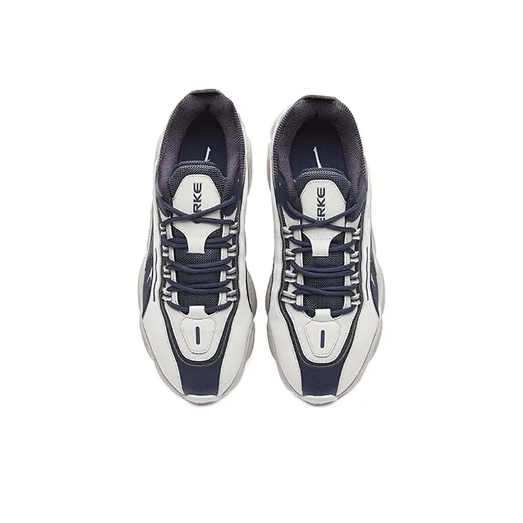 Erke Cushioning, Slip Resistant, Abrasion Resistant, Lightweight Low Top Running Shoes Men's Navy Blue-2