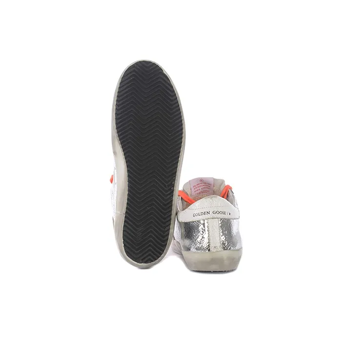 Golden Goose Super Star Stylish Skateboarding Shoes Men's Silver-4