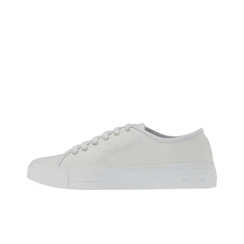FERRAGAMO Stylish Skateboarding Shoes Men's White-0