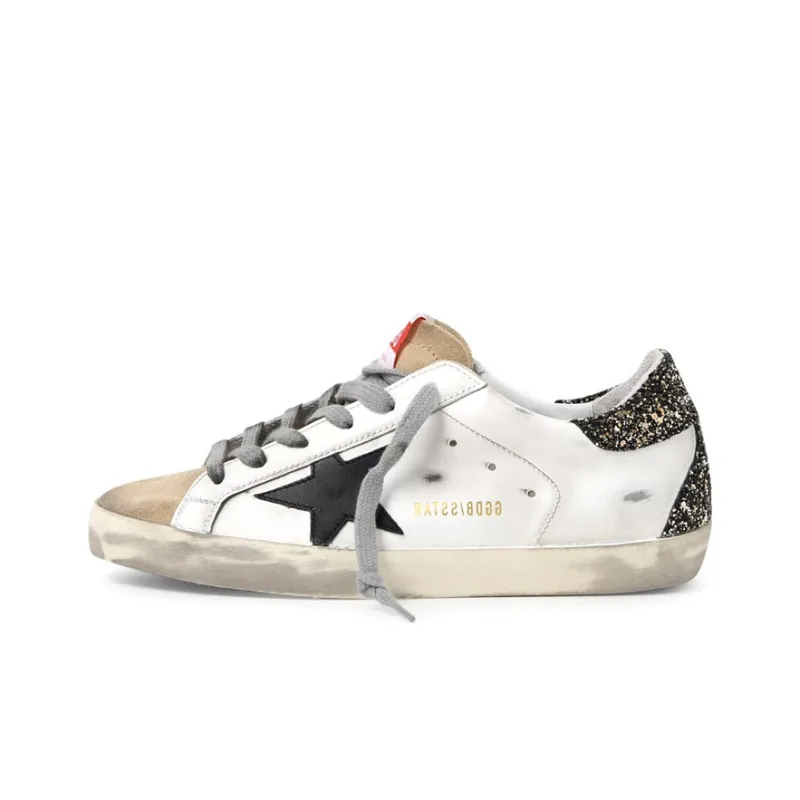 Golden Goose Super Star Low Top Stylish Skateboarding Shoes Women's Light Umber Distressed Style-0