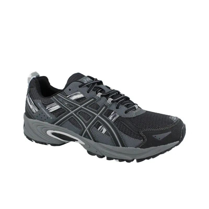 Asics Gel-Venture 5 Wear-Resistant Slip-Resistant Low-Top Running Shoes Men's Dark Gray 4E-Width-1