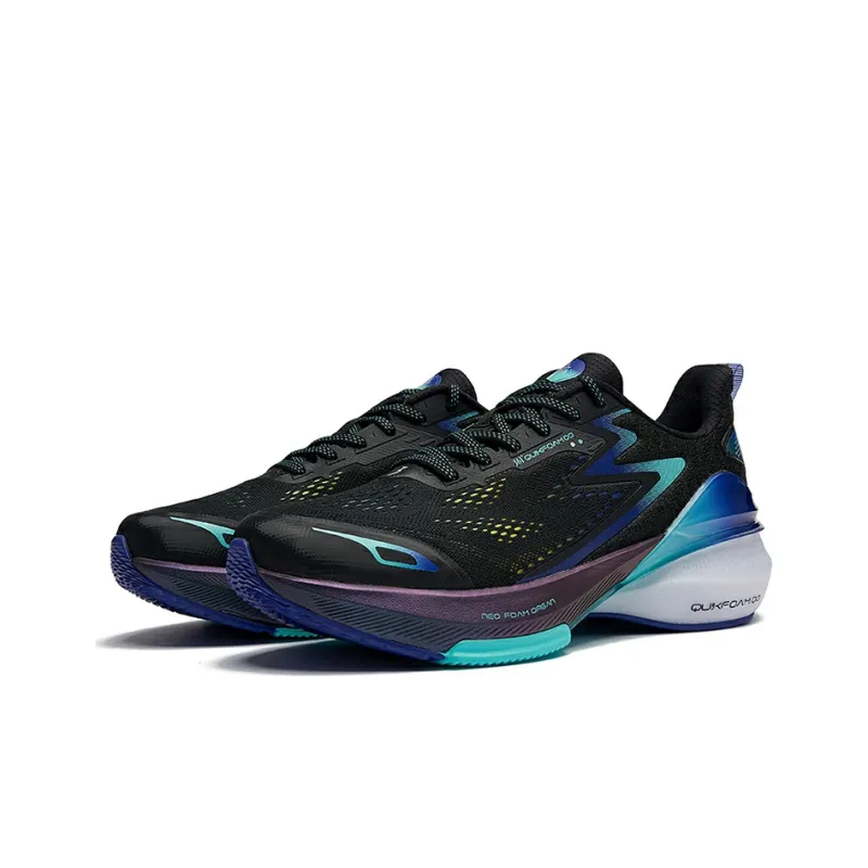 361° Shock Absorbers With Slip Resistant And Abrasion Resistant Properties Low Top Running Shoes Men's Black Blue-1