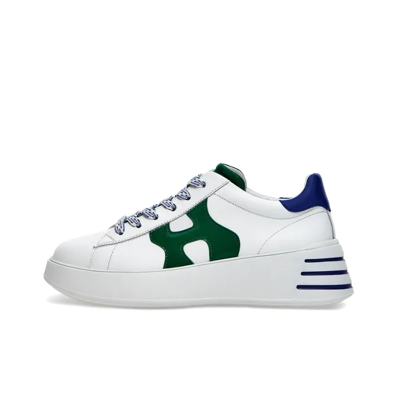 HOGAN Rebel Cushioning Anti-Slip And Wear-Resistant Low-Top Sports Casual Shoes Women's White Green-0