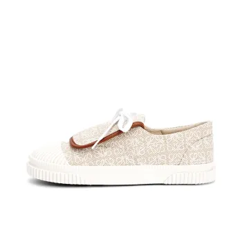 LOEWE Anagram Low Top Stylish Skateboarding Shoes Women's Ecru