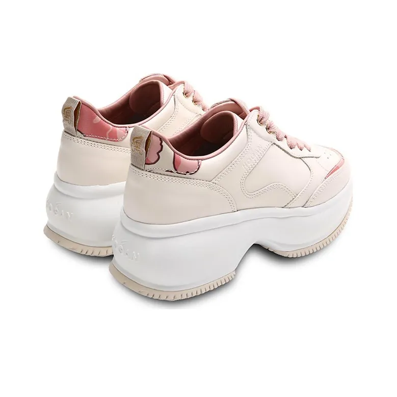 HOGAN Maxi I Active Wear-Resistant Mid-Top Casual Shoes Women's Apricot-3