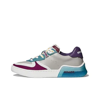 COACH Court Low Top Stylish Skateboarding Shoes Women's Gray Green