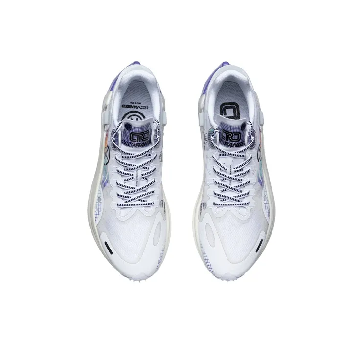 LiNing Cushioning Anti Slip And Wear Resistant Lightweight Rebound Low Top Running Shoes Men's White Blue-3