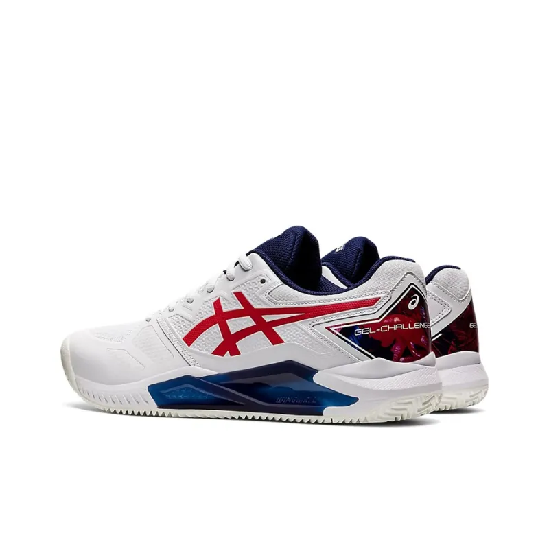 Asics Gel-Challenger 13 Cushioned Wear-Resistant Slip-Resistant Low-Top Running Shoes Men's White Red-3