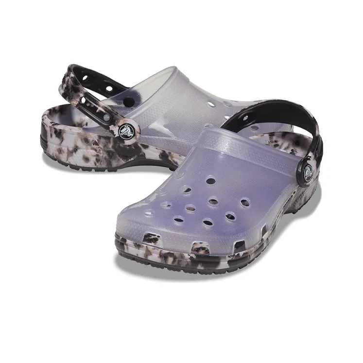 Crocs Classic Bleach Clogs 'Translucent Black White'-3