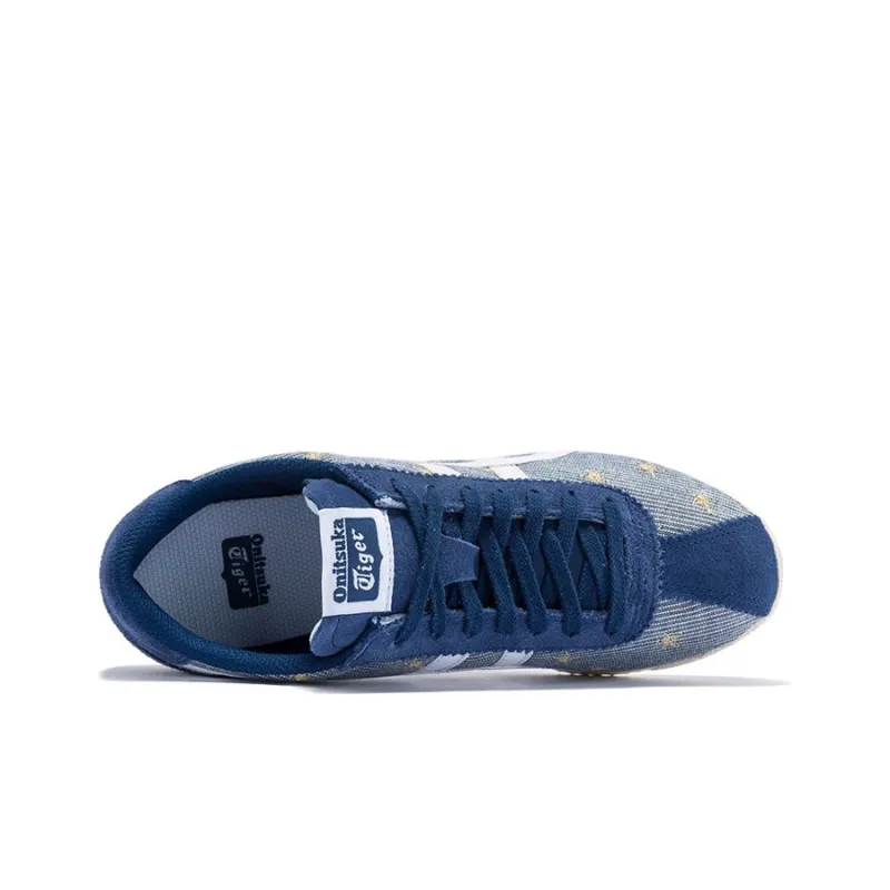 Onitsuka Tiger Corsair Anti Slip Wear Resistant Low Top Running Shoes Women's Blue White-3