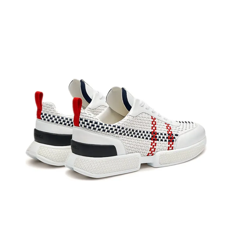 HERMES Drift Cushioning, Slip Resistant, And Abrasion Resistant Low Top Casual Shoes Men's White-3