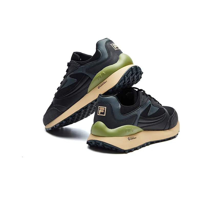 FILA Heritage FHT Cushioned Slip Resistant Coverage Low Top Running Shoes Men's Black Gray-3