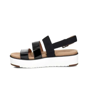 UGG Braelynn Lightweight Thick Sole Sandals Black White Women's