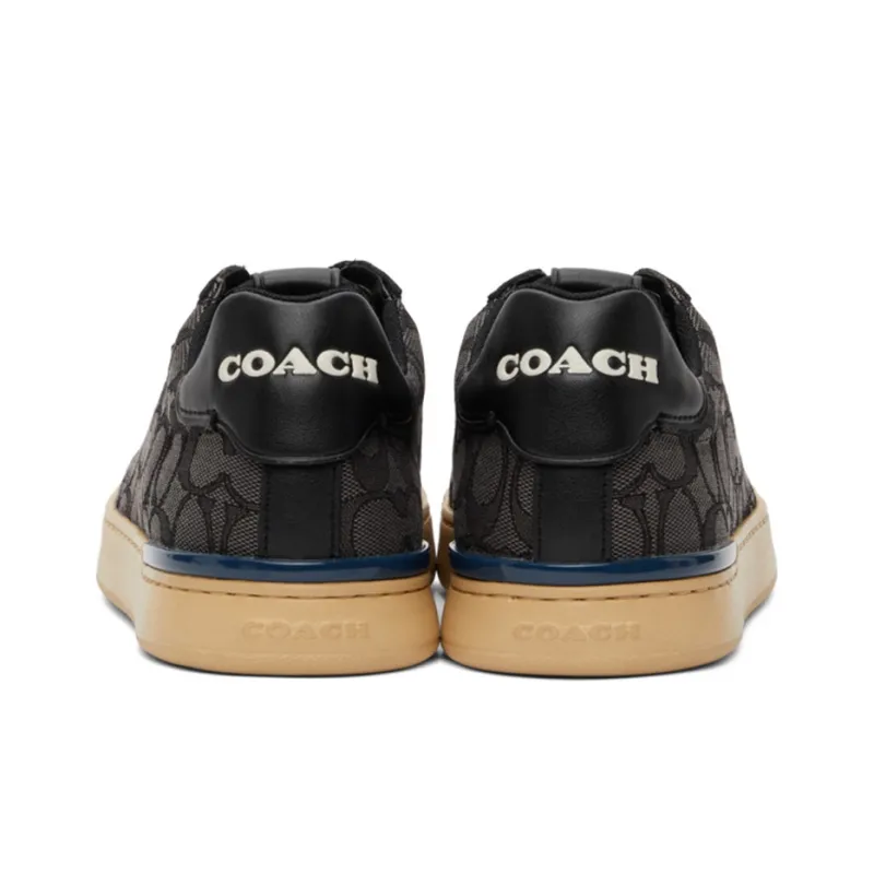 COACH Lowline Collection Low Top Stylish Skateboarding Shoes Men's Black Gray-4