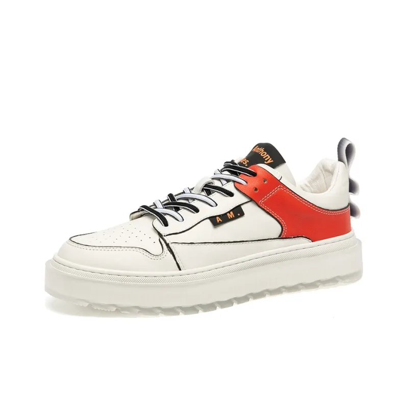 Anthony Miles Skateboard Shoes Men Low Top White/Red-1