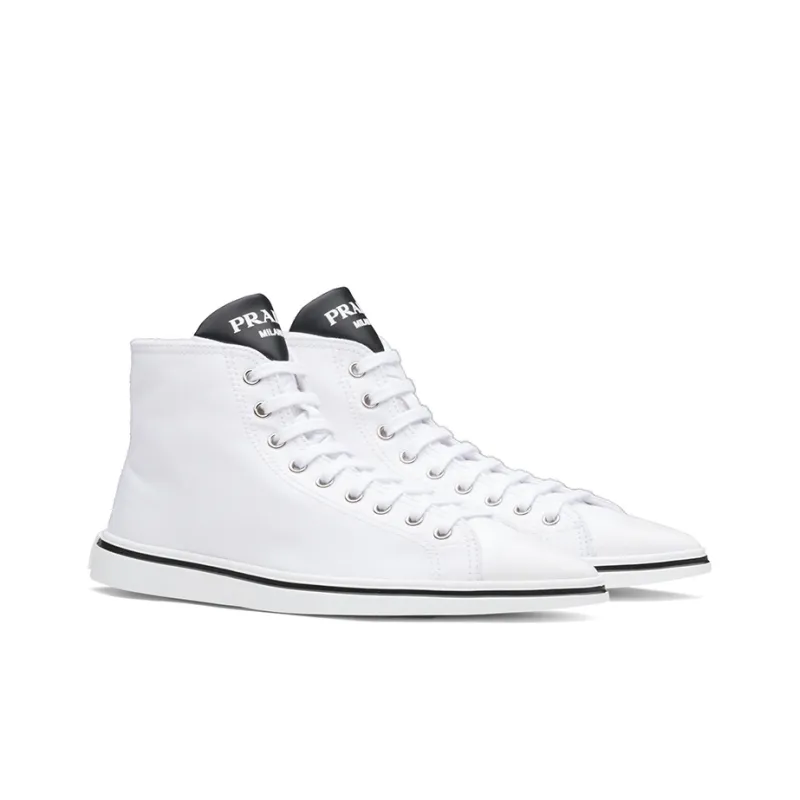 PRADA Synthesis High Top Skateboard Shoes Women's White-2