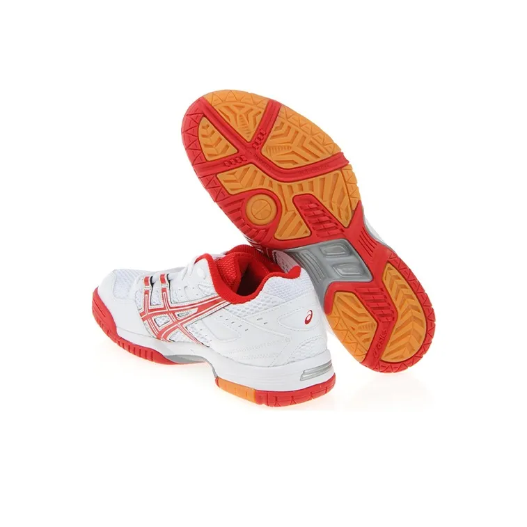 Asics Gel-Rocket 6 Wear-Resistant Low-Top Running Shoes Women's White Red-2
