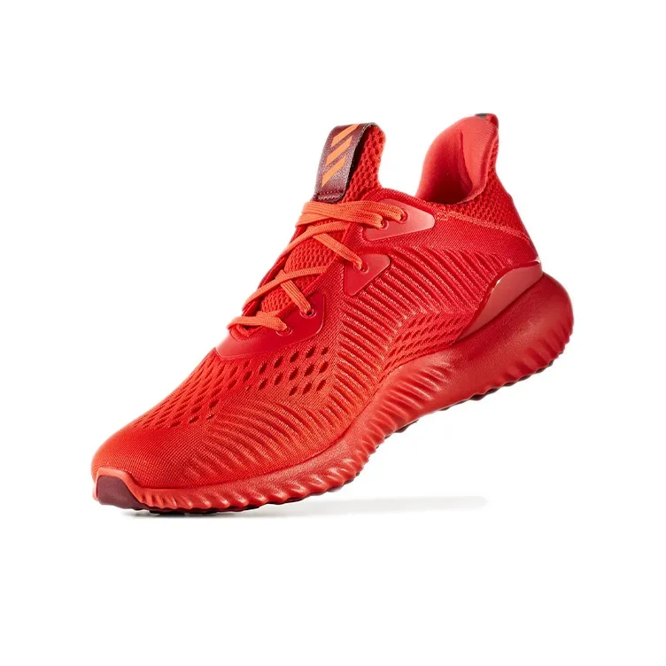Adidas AlphaBounce Em Abrasion Resistant Low Top Running Shoes Men's Red-2