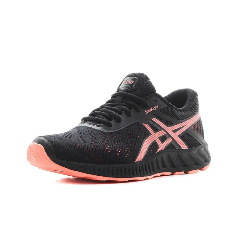 Asics Fuze Lyte Wear-Resistant Low-Top Running Shoes Women's Black Red-2