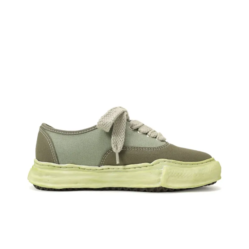 Maison MIHARA YASUHIRO Baker OG Sole Over Dyed Canvas Low Green-1