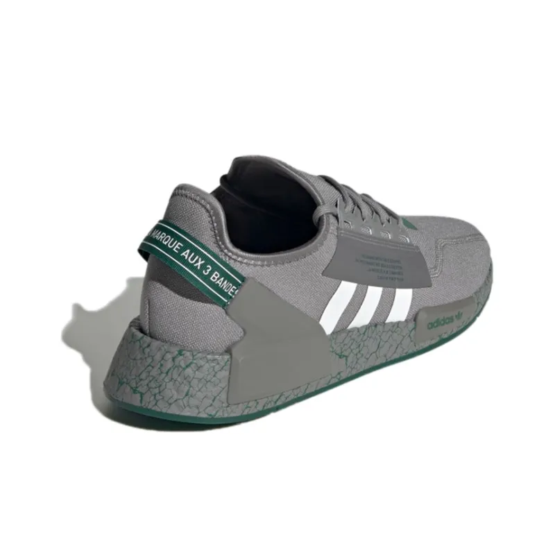 Adidas Originals Nmd R1 V2 Crackled Grey Collegiate Green-3