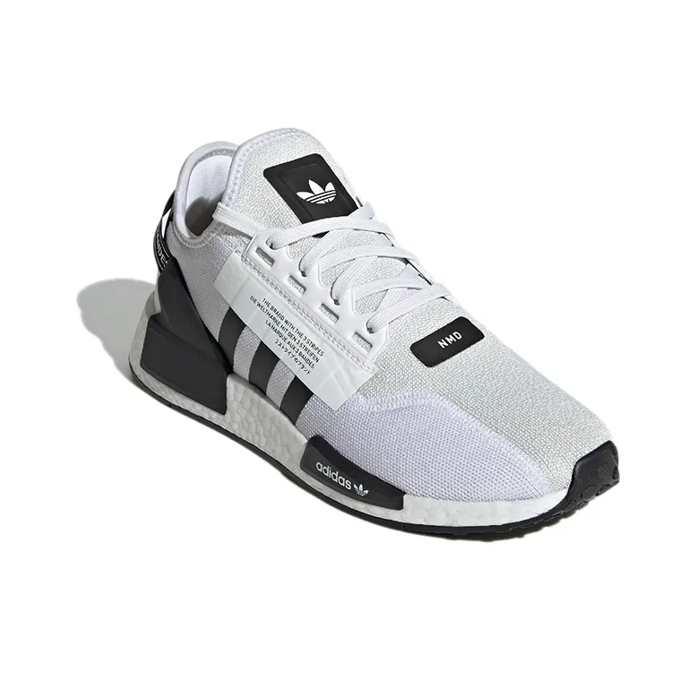 Adidas Nmd R1 V2 White Black Stripes-2