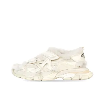 Balenciaga Track Sandal Fake Fur Beige Women's