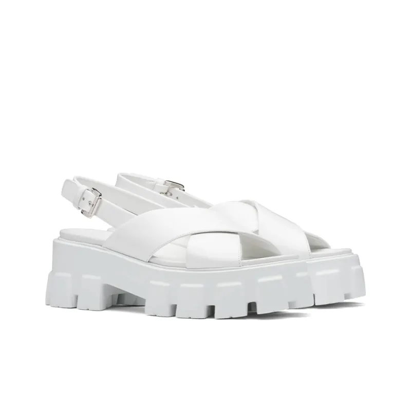 PRADA Monolith Sandal Women's White-2