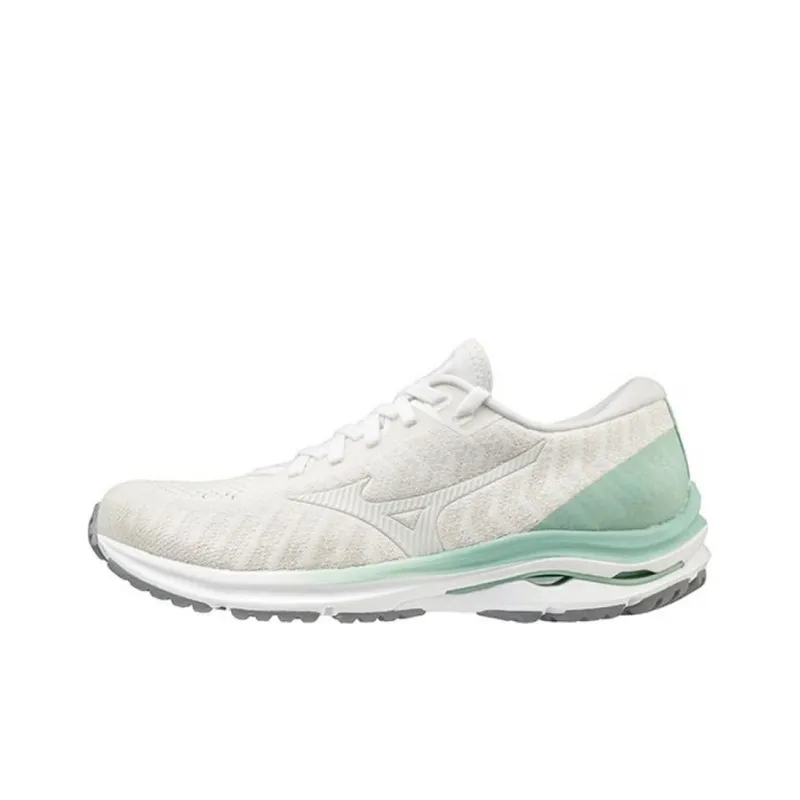 Mizuno Women's Wave Rider 24 Waveknit 'White Green' Women's-0