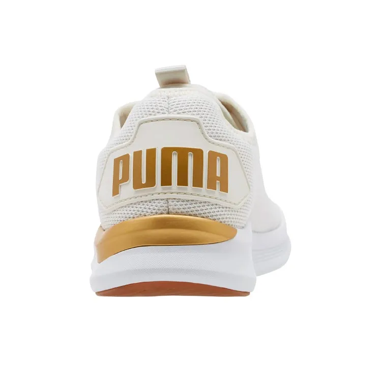 PUMA Lqd Flash Breathable Lightweight Wear-Resistant Slip-Resistant Low-Top Running Shoes Women's White-4