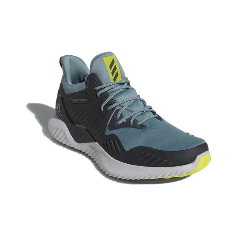 Adidas AlphaBounce Running Shoes Men Low-Top Black/Green-2