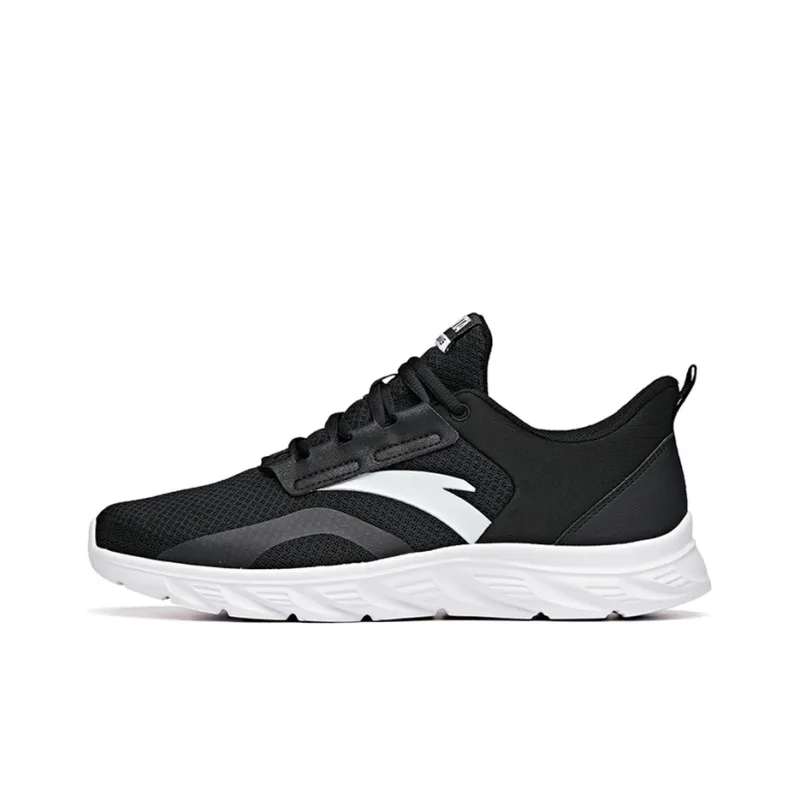 Anta Running Collection Cushioning Anti-Slip Wear-Resistant Breathability Low-Top Running Shoes Men's Black White-0