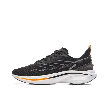 Erke Strange Bullet 3.0 Cushioned Slip Resistant Abrasion Resistant Low Top Running Shoes Jet Black Mango Yellow