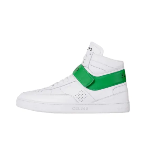 CELINE Skateboard Shoes Women's High-Top White/Green