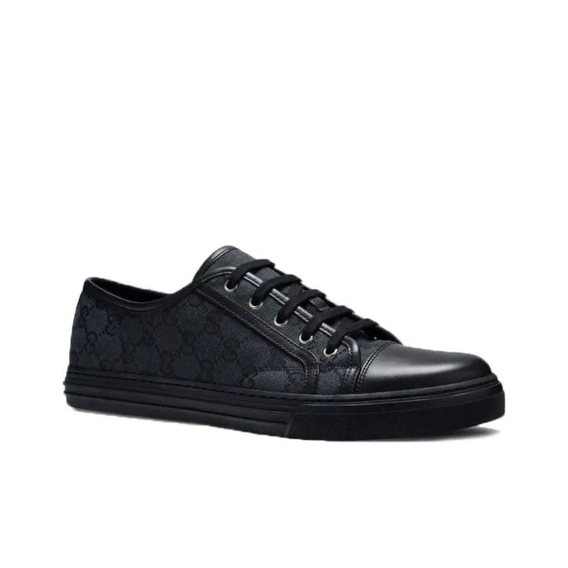 GUCCI GG Canvas Low Sneakers Grey Black-1