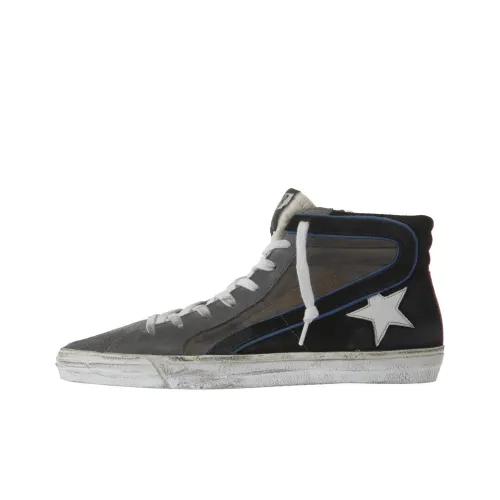 Golden Goose Slide Skateboard Shoes Women's Mid-Top Gray