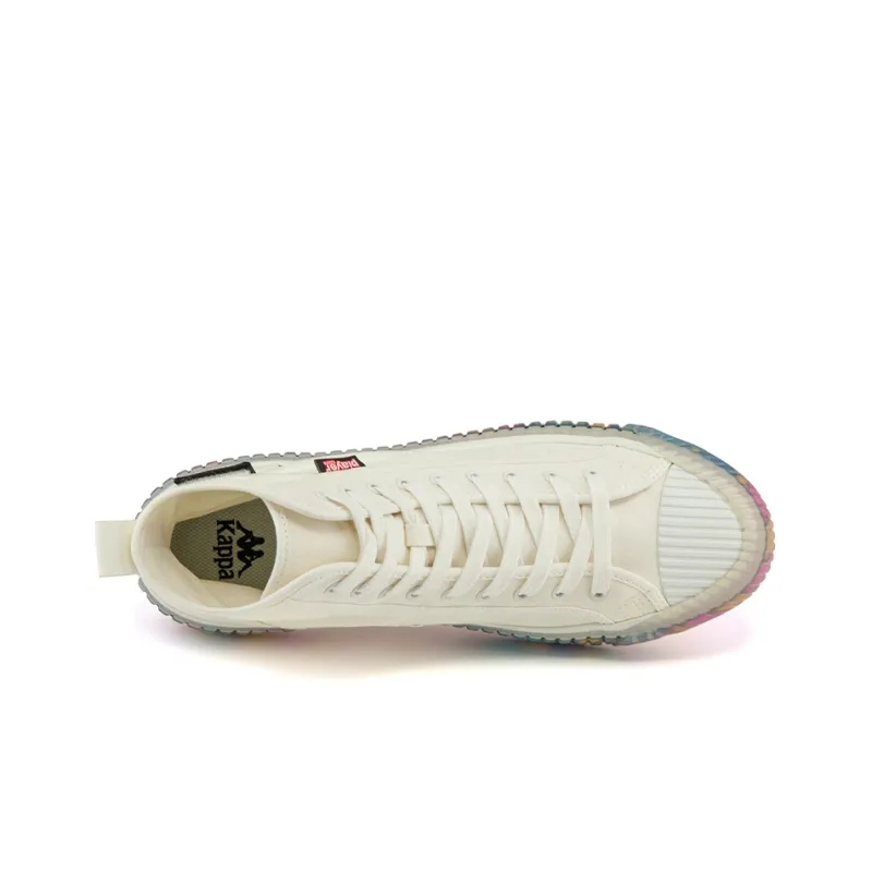 Craig&Karl x Kappa Anti Slip Wear Resistant High Top Canvas Shoes Unisex Ecru Rainbow-2
