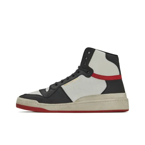 SAINT LAURENT SL-24 Mid Distressed Optic White Black Red