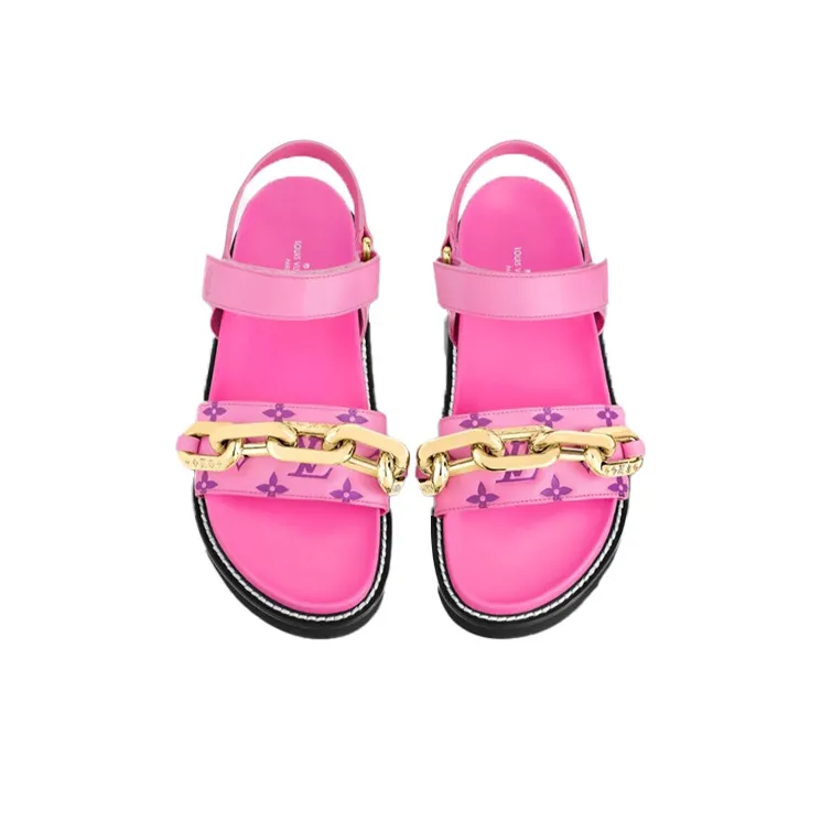 LOUIS VUITTON Paseo One Strap Sandals Women's Pink-3