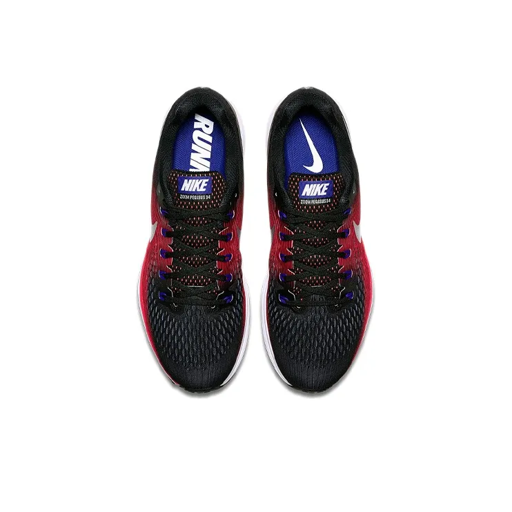 Nike Air Zoom Pegasus 34 Black Metallic Silver Bright Crimson-3