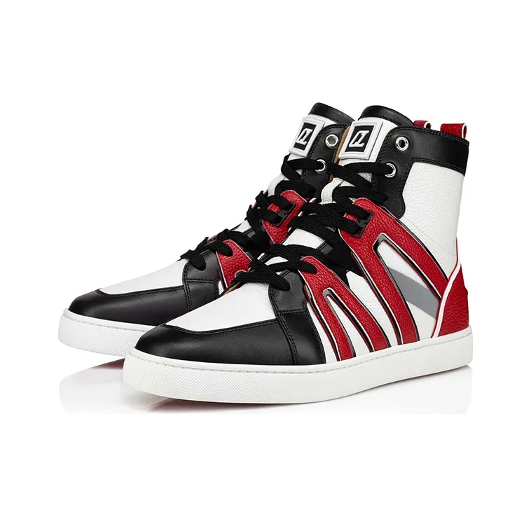 CL Vida Top High Top Stylish Skateboarding Shoes Men's Red Black White-1