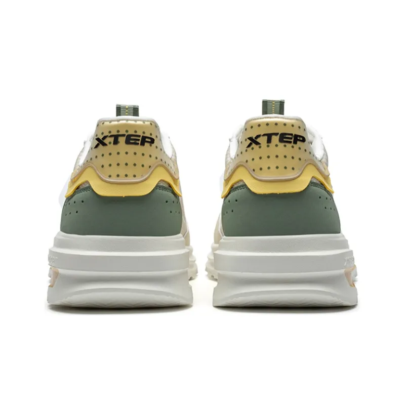XTEP Shock Absorbers With Slip Resistant And Abrasion Resistant Properties Low Top Casual Shoes Men's White Green-2