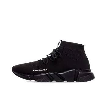 Balenciaga Speed Lace Up Sneakers 'Black Recycled Knit And Black Sole Unit'