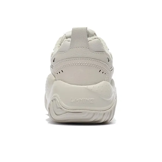 LiNing Cat Paw Lite Anti Slip And Wear Resistant Warm Low Top Running Shoes Women's Oat Gray-3