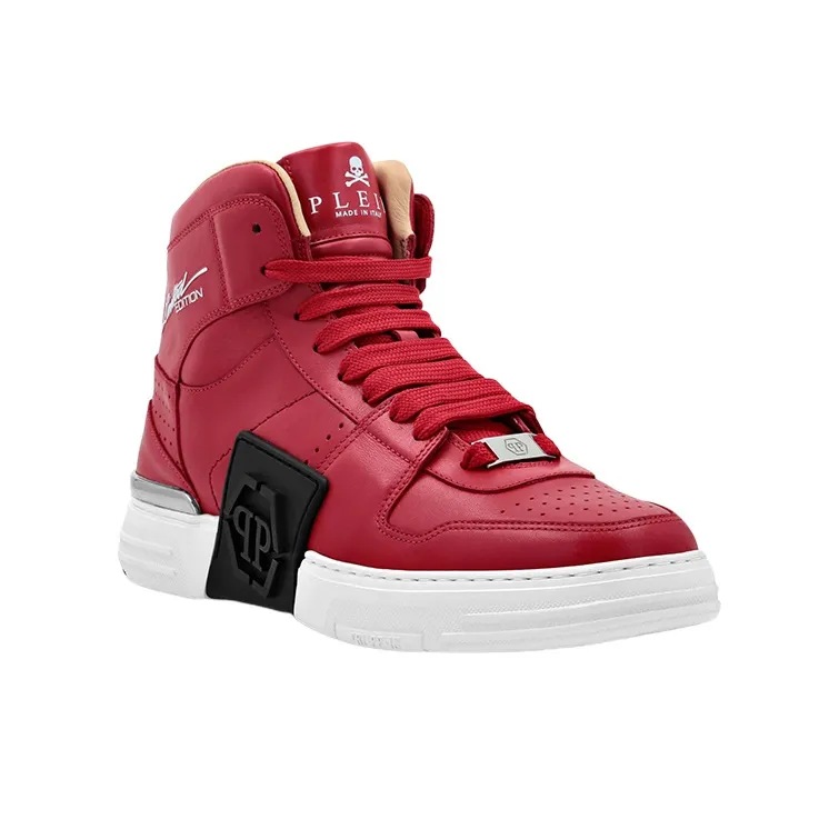 PHILIPP PLEIN High Top Skateboard Shoes Men's Red-1