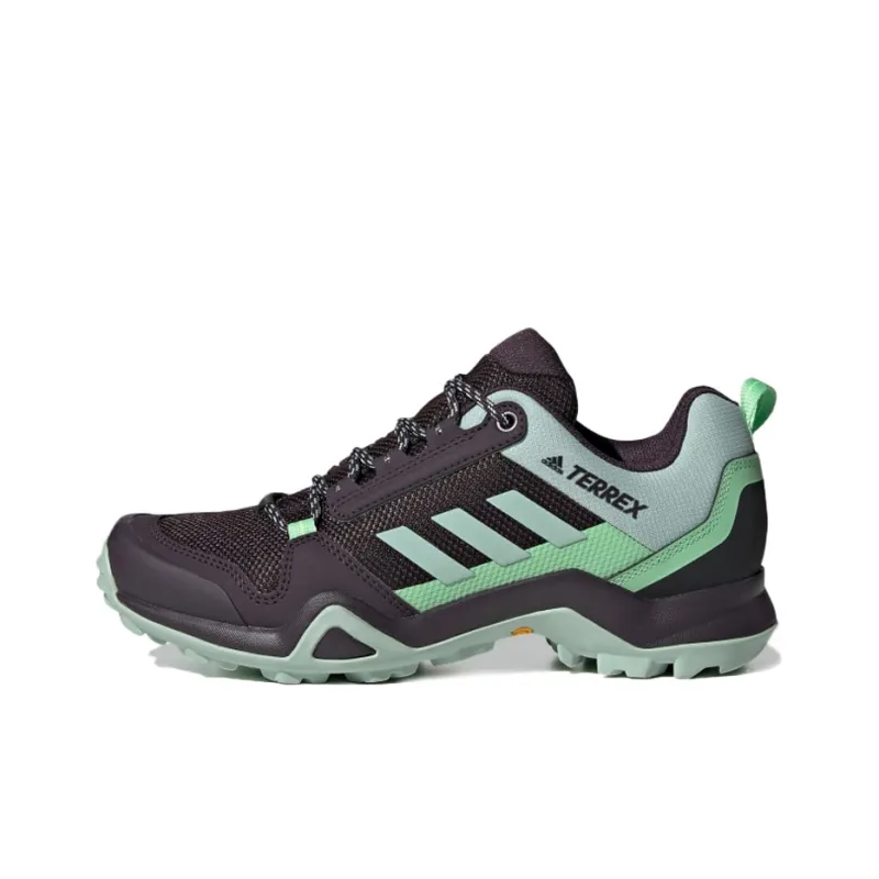 Adidas Terrex AX3 Cushioned Slip-Resistant Low-Top Outdoor Shoes Women's Purple Green-0