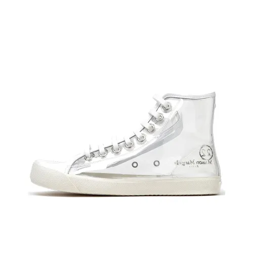 Maison Margiela Tabi Skateboard Shoes Women's High-Top Gray White Transparent