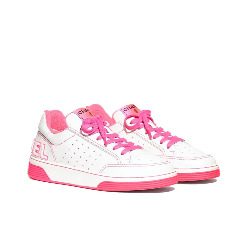 CHANEL Sneaker White Fuchsia Women's-2