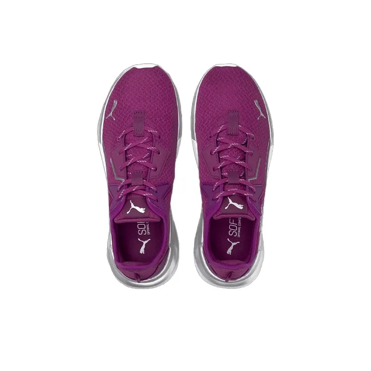 PUMA Platinum Metallic Softfoam+ Durable Cushioning Low-Top Running Shoes Women's Purple-2