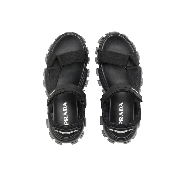 PRADA Sporty Woven Nylon Tape Sandals 'Black' Women's-3
